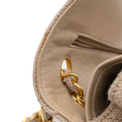 Vintage Chanel Classic Timeless Double Flap Bag in Small Größe aus beigem Leinen Canvas Material mit goldener Hardware