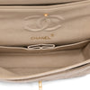 Vintage Chanel Classic Timeless Double Flap Bag in Small Größe aus beigem Leinen Canvas Material mit goldener Hardware