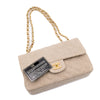 Vintage Chanel Classic Timeless Double Flap Bag in Small Größe aus beigem Leinen Canvas Material mit goldener Hardware