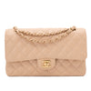 Chanel Classic Double Flap Medium Caviarleder Beige Clair GHW