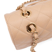 Chanel Classic Double Flap Medium Caviarleder Beige Clair GHW