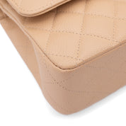 Chanel Classic Double Flap Medium Caviarleder Beige Clair GHW