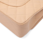 Chanel Classic Double Flap Medium Caviarleder Beige Clair GHW