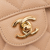 Chanel Classic Double Flap Medium Caviarleder Beige Clair GHW