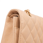 Chanel Classic Double Flap Medium Caviarleder Beige Clair GHW