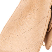 Chanel Classic Double Flap Medium Caviarleder Beige Clair GHW