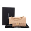 Chanel Classic Double Flap Medium Caviarleder Beige Clair GHW