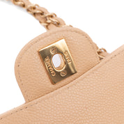 Chanel Classic Double Flap Medium Caviarleder Beige Clair GHW