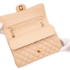 Chanel Classic Double Flap Medium Caviarleder Beige Clair GHW