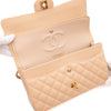Chanel Classic Double Flap Medium Caviarleder Beige Clair GHW