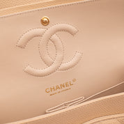 Chanel Classic Double Flap Medium Caviarleder Beige Clair GHW