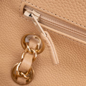 Chanel Classic Double Flap Medium Caviarleder Beige Clair GHW