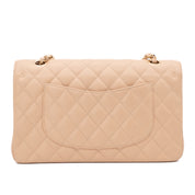 Chanel Classic Double Flap Medium Caviarleder Beige Clair GHW