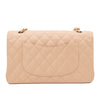 Chanel Classic Double Flap Medium Caviarleder Beige Clair GHW