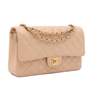 Chanel Classic Double Flap Medium Caviarleder Beige Clair GHW