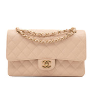 Chanel Double Flap Bag Medium Caviarleder Beige GHW