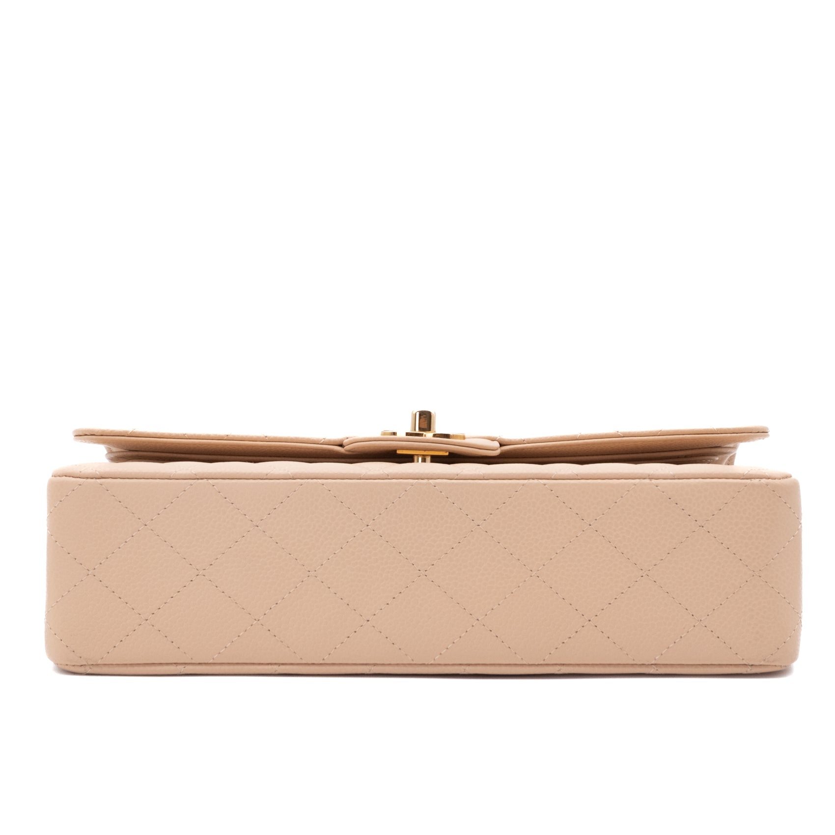 Chanel Double Flap Bag Medium Caviarleder Beige GHW