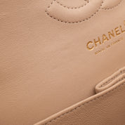 Chanel Double Flap Bag Medium Caviarleder Beige GHW