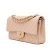 Chanel Double Flap Bag Medium Caviarleder Beige GHW