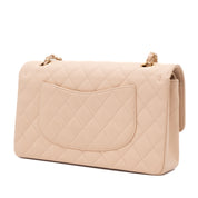 Chanel Double Flap Bag Medium Caviarleder Beige GHW
