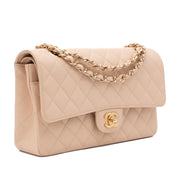 Chanel Double Flap Bag Medium Caviarleder Beige GHW