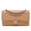 Chanel Classic Double Flap Medium Caviarleder Karamell Beige SHW