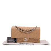 Chanel Classic Double Flap Medium Caviarleder Karamell Beige SHW