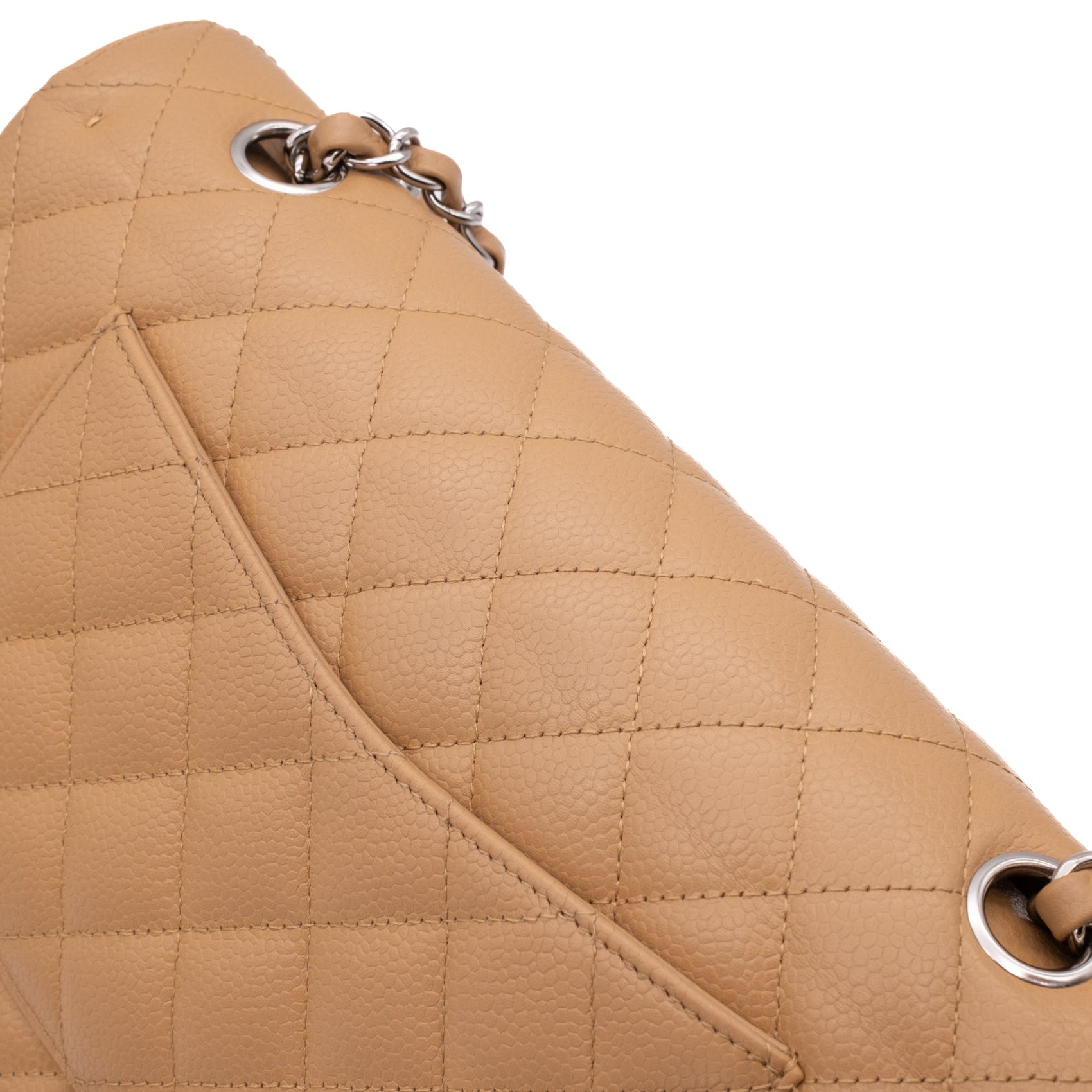 Chanel Classic Double Flap Medium Caviarleder Karamell Beige SHW