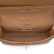 Chanel Classic Double Flap Medium Caviarleder Karamell Beige SHW