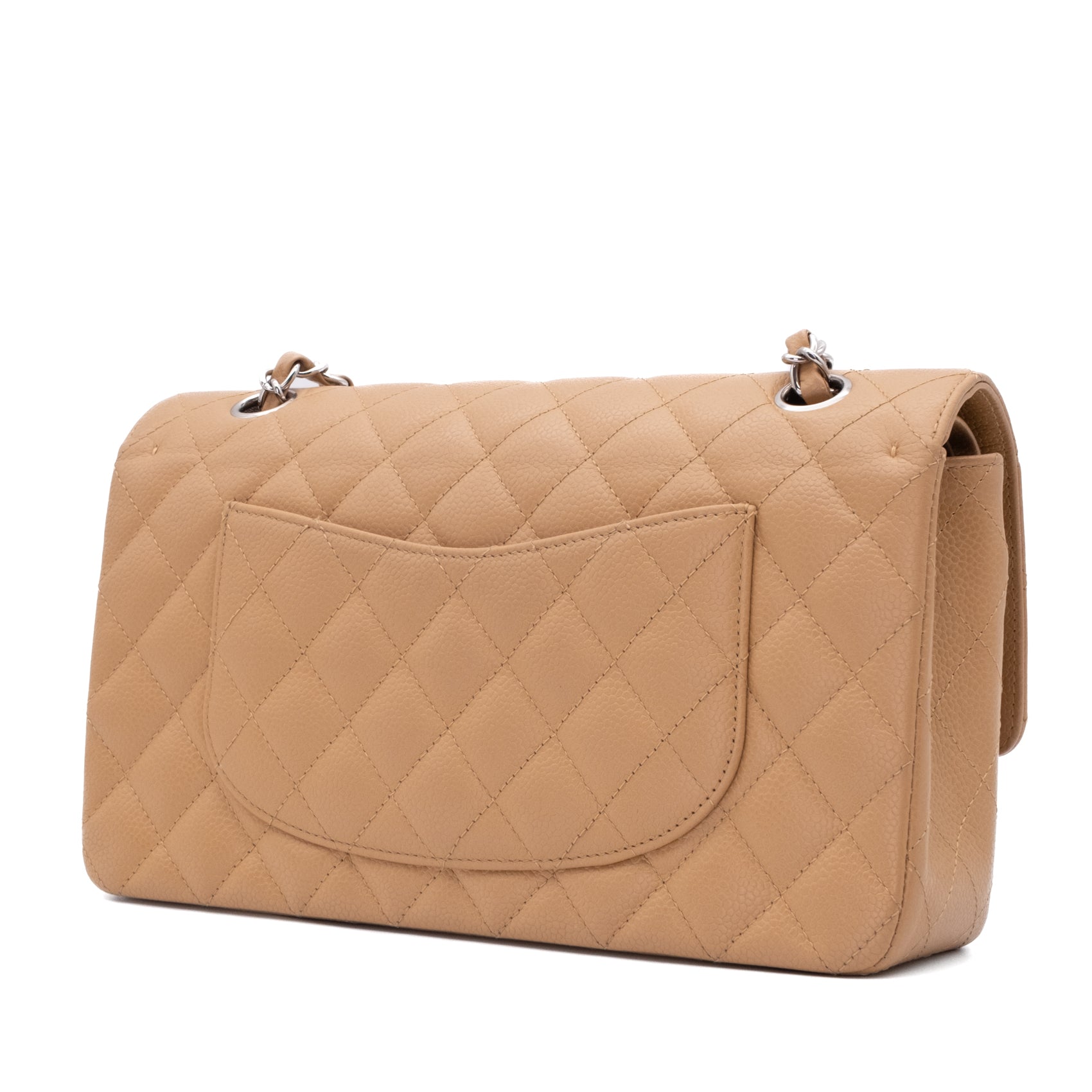 Chanel Classic Double Flap Medium Caviarleder Karamell Beige SHW
