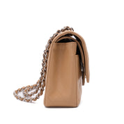 Chanel Classic Double Flap Medium Caviarleder Karamell Beige SHW