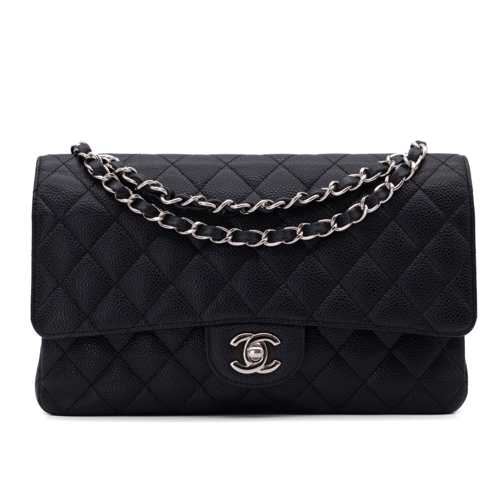 Chanel Classic Double Flap Medium Caviarleder Schwarz SHW