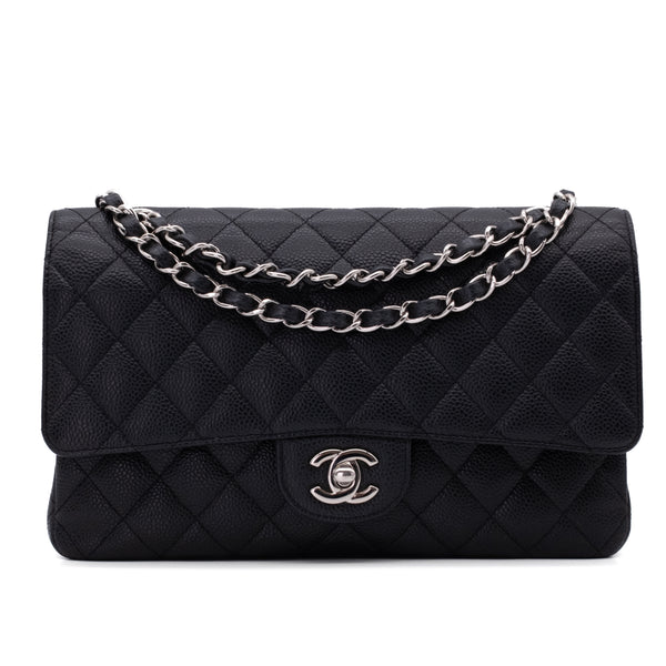 Chanel Classic Double Flap Medium Caviarleder Schwarz SHW