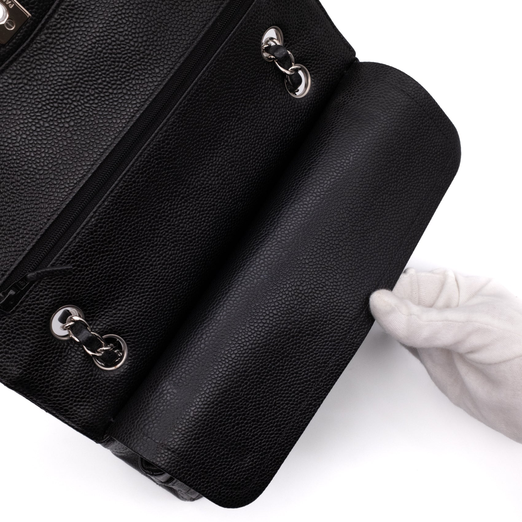 Chanel Classic Double Flap Medium Caviarleder Schwarz SHW