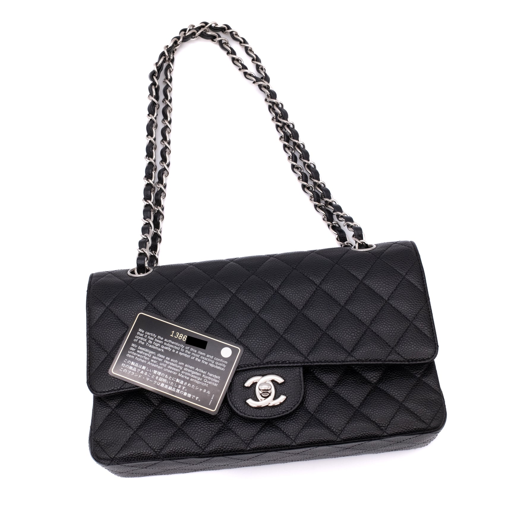 Chanel Classic Double Flap Medium Caviarleder Schwarz SHW