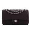 Chanel Classic Double Flap Bag Medium Jersey Braun SHW