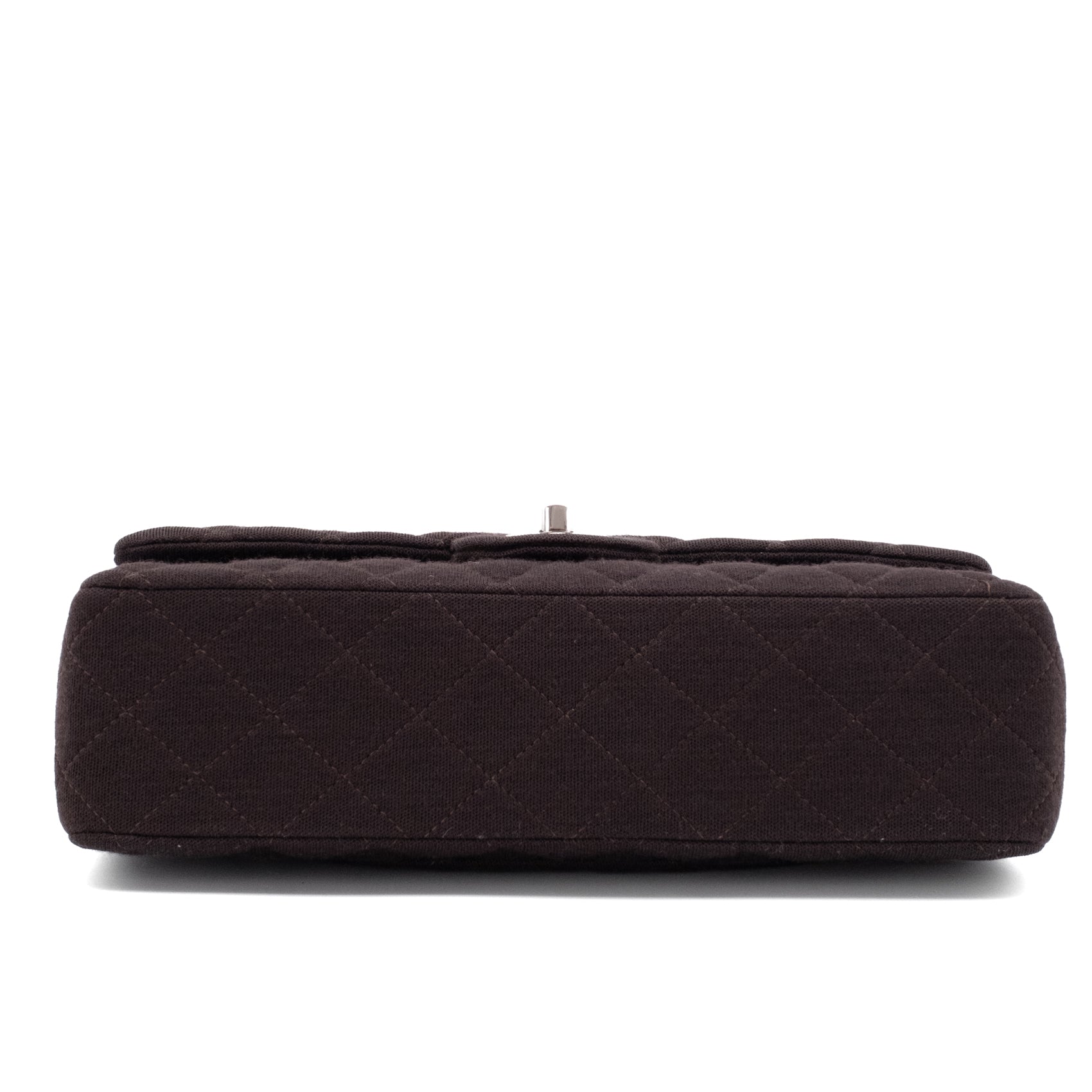 Chanel Classic Double Flap Bag Medium Jersey Braun SHW
