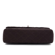 Chanel Classic Double Flap Bag Medium Jersey Braun SHW