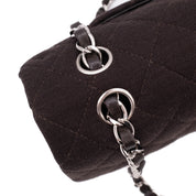 Chanel Classic Double Flap Bag Medium Jersey Braun SHW