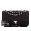 Chanel Classic Double Flap Bag Medium Jersey Braun SHW