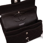 Chanel Classic Double Flap Bag Medium Jersey Braun SHW