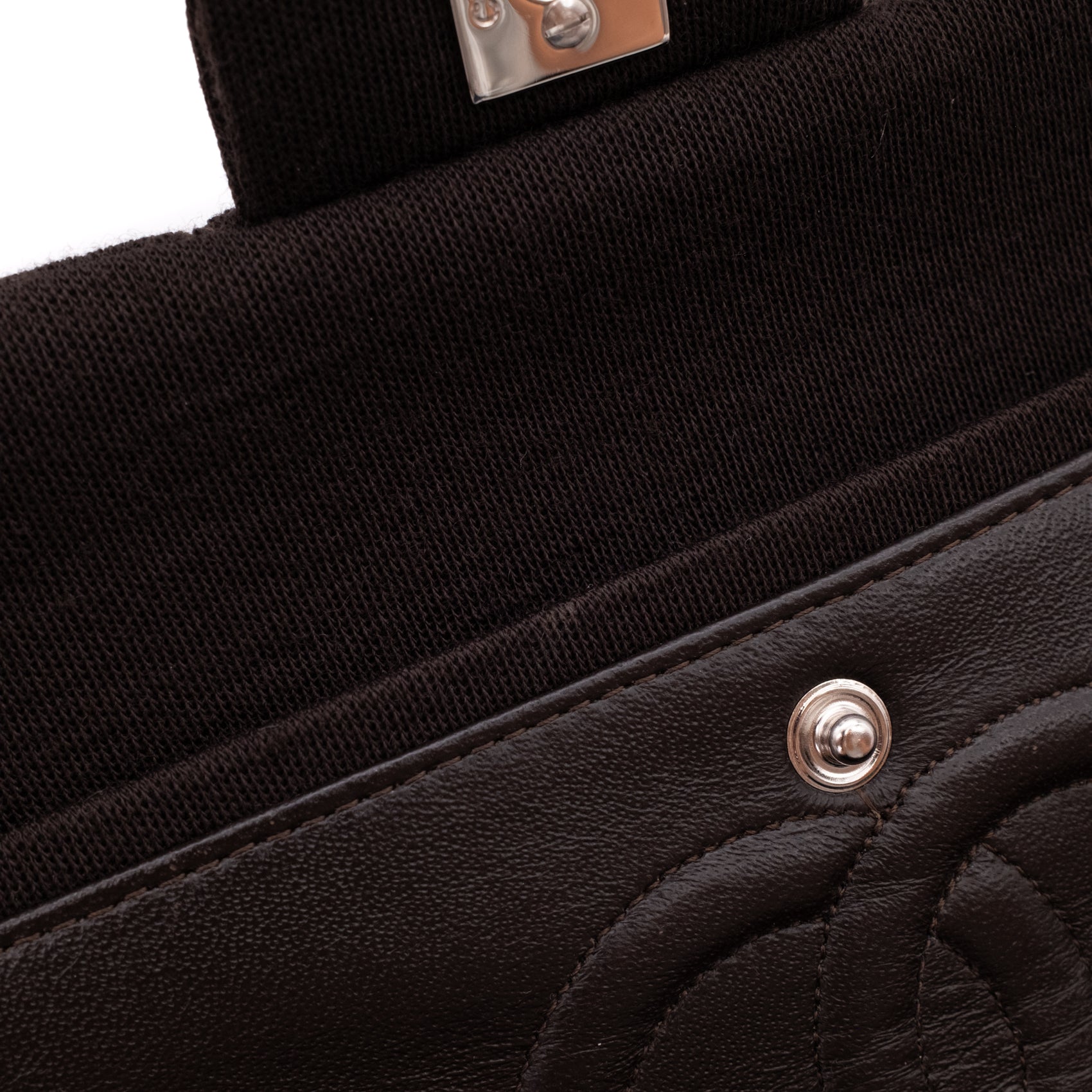 Chanel Classic Double Flap Bag Medium Jersey Braun SHW