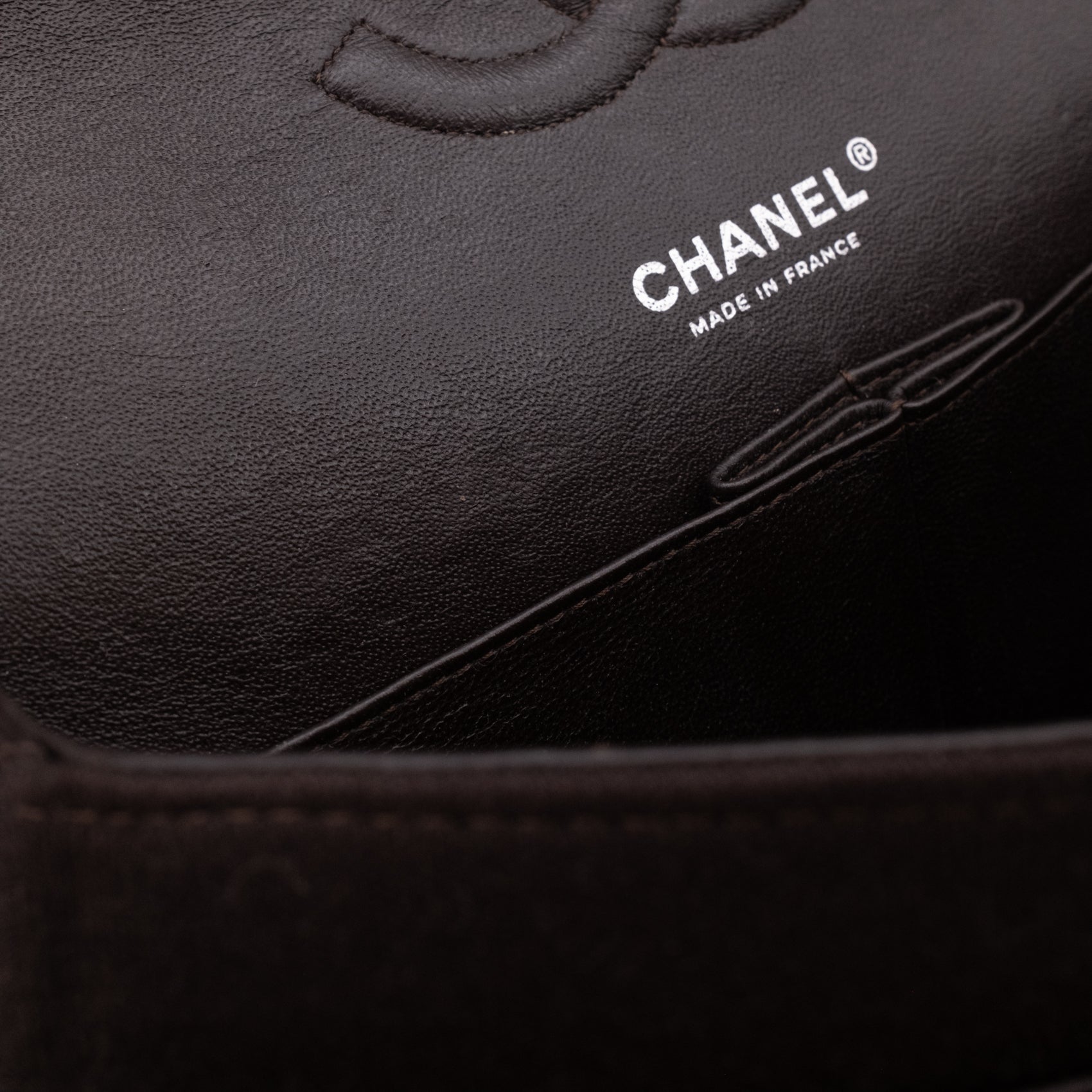 Chanel Classic Double Flap Bag Medium Jersey Braun SHW