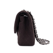 Chanel Classic Double Flap Bag Medium Jersey Braun SHW