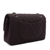 Chanel Classic Double Flap Bag Medium Jersey Braun SHW