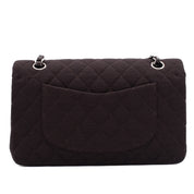 Chanel Classic Double Flap Bag Medium Jersey Braun SHW