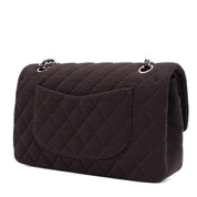 Chanel Classic Double Flap Bag Medium Jersey Braun SHW