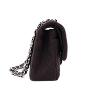 Chanel Classic Double Flap Bag Medium Jersey Braun SHW