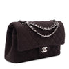 Chanel Classic Double Flap Bag Medium Jersey Braun SHW
