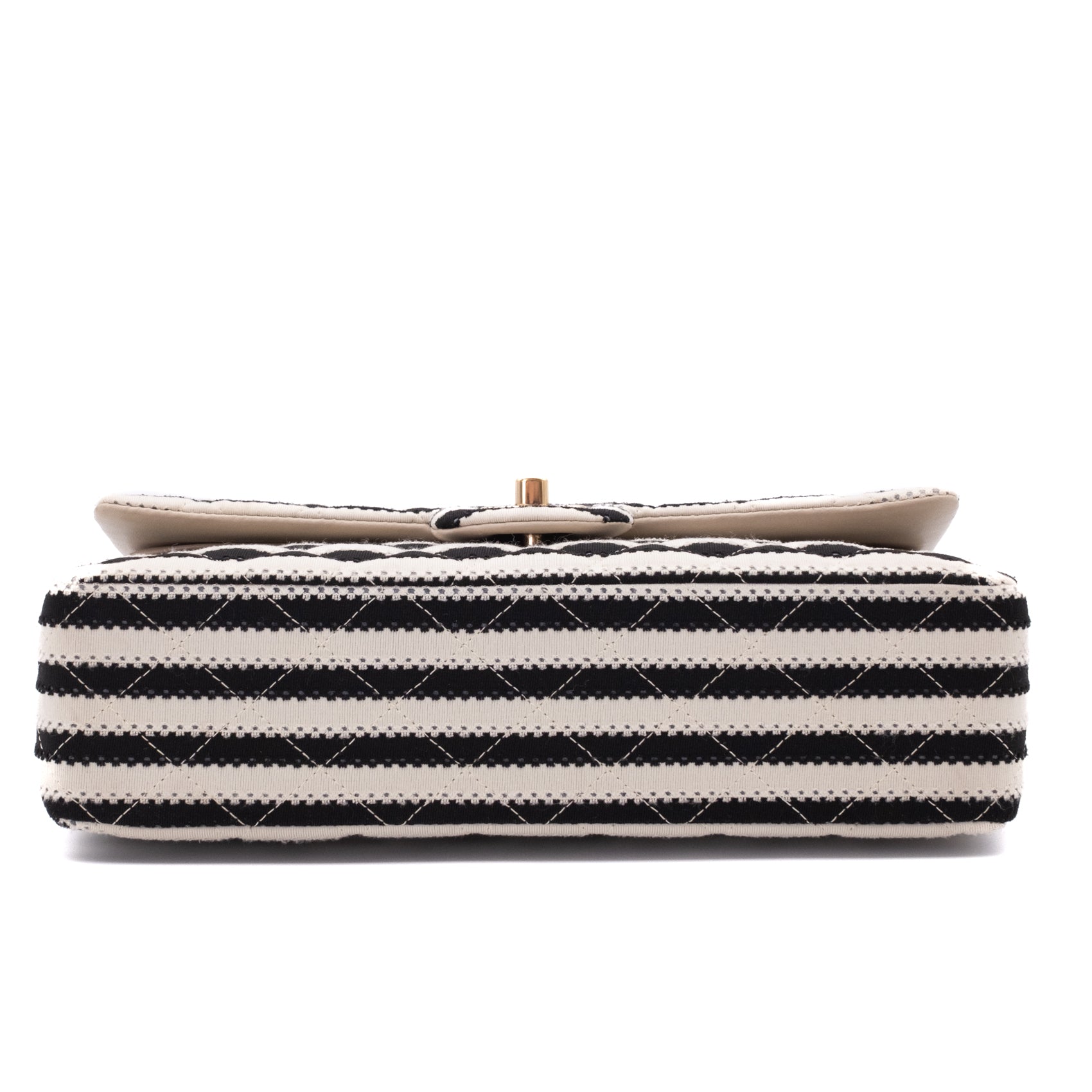 Chanel Classic Double Flap Medium Jersey Stripes Coco Sailor GHW